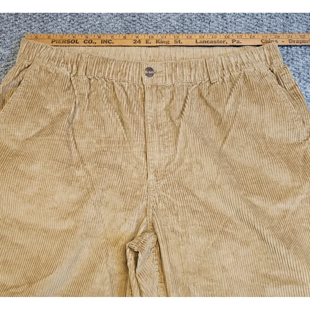 Orton Brothers Clothing Co‎ Baggy Corduroy Pants Beige Stretch Waist XL